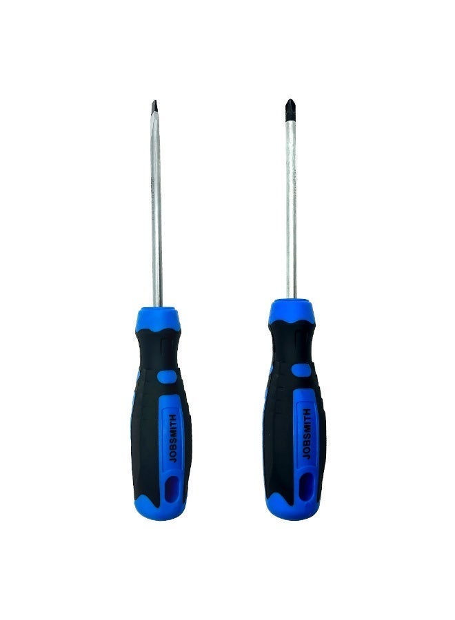 JOBSMITH 5 Inch Professional Hand Tool Screwdrivers with Ergonomic Non Slip Grip and Magnetic Tip for Home DIY and Workshop Repair & 5 Inch Professional Hand Tool Screwdrivers with Ergonomic Non Slip Grip and Magnetic Tip for Home DIY and Workshop Repair Bundle - Image 1
